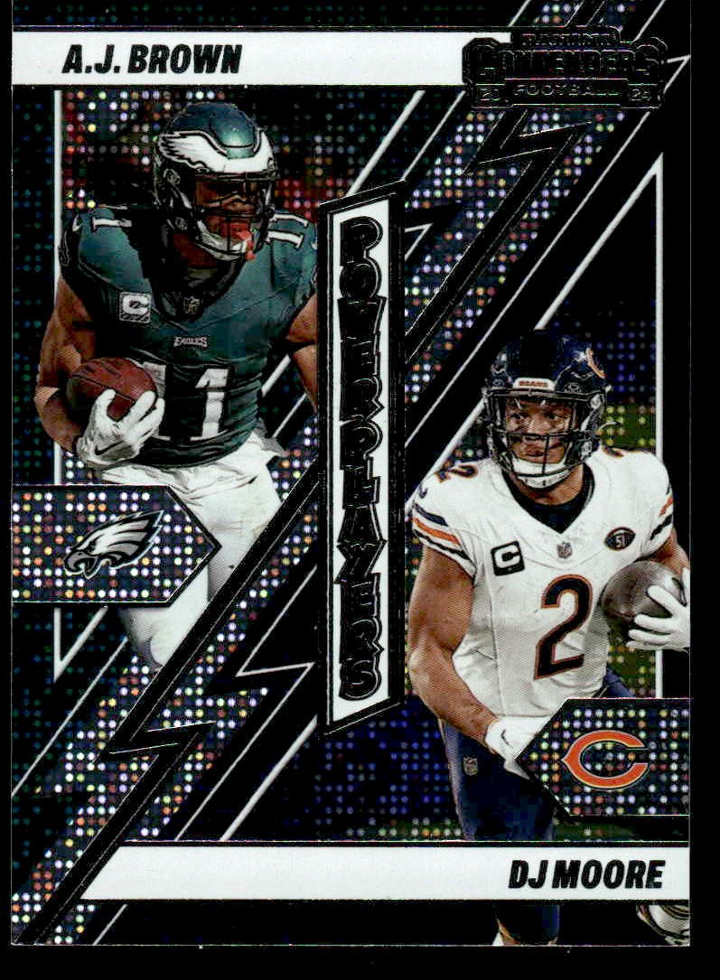 2024 Panini Contenders Football Sparkle Dots #12 AJ Brown/DJ Moore Power Players