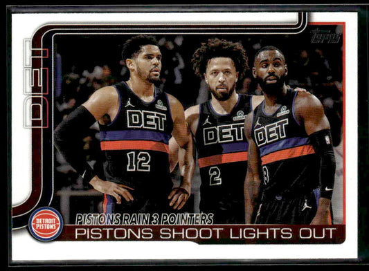 2025-26 Topps #279 Pistons Rain 3 Pointers: Pistons Shoot Lights Out