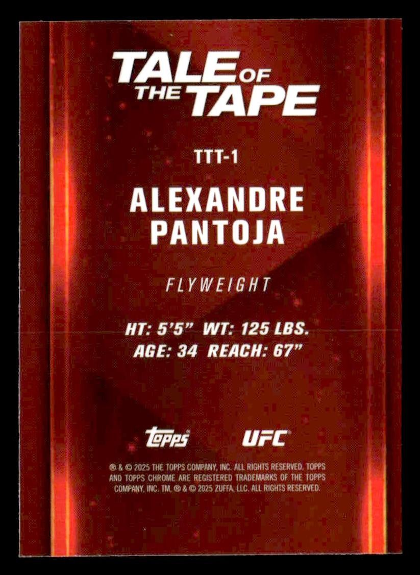 2025 Topps Chrome UFC #TTT-1 Alexandre Pantoja Tale of the Tape