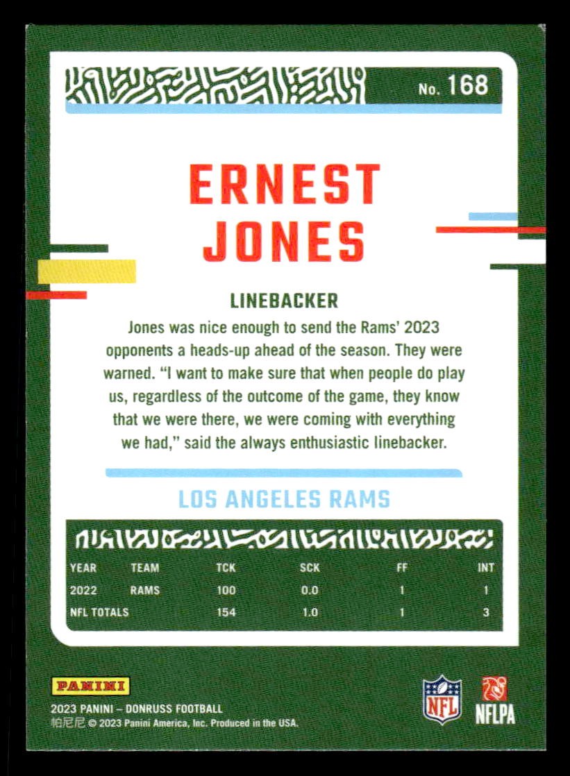 2023 Donruss #168 Ernest Jones