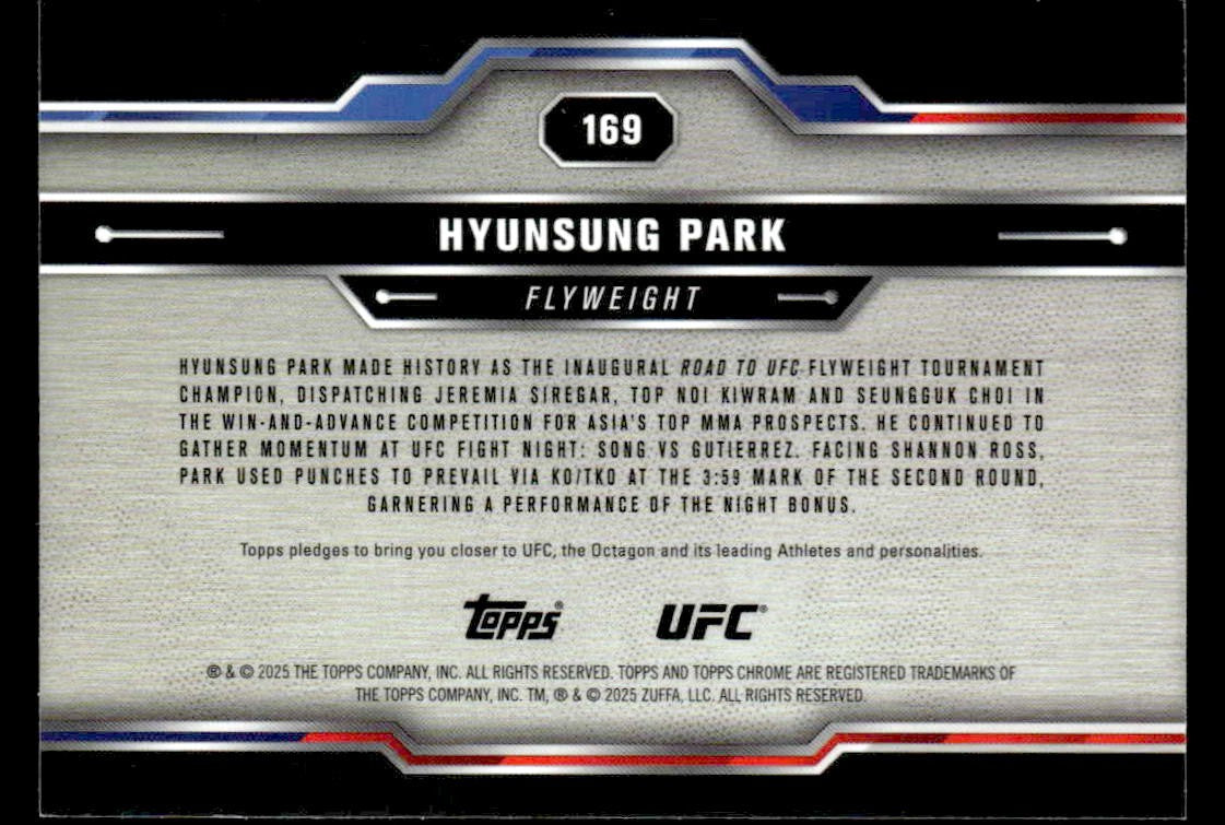 2025 Topps Chrome UFC #169 Hyunsung Park