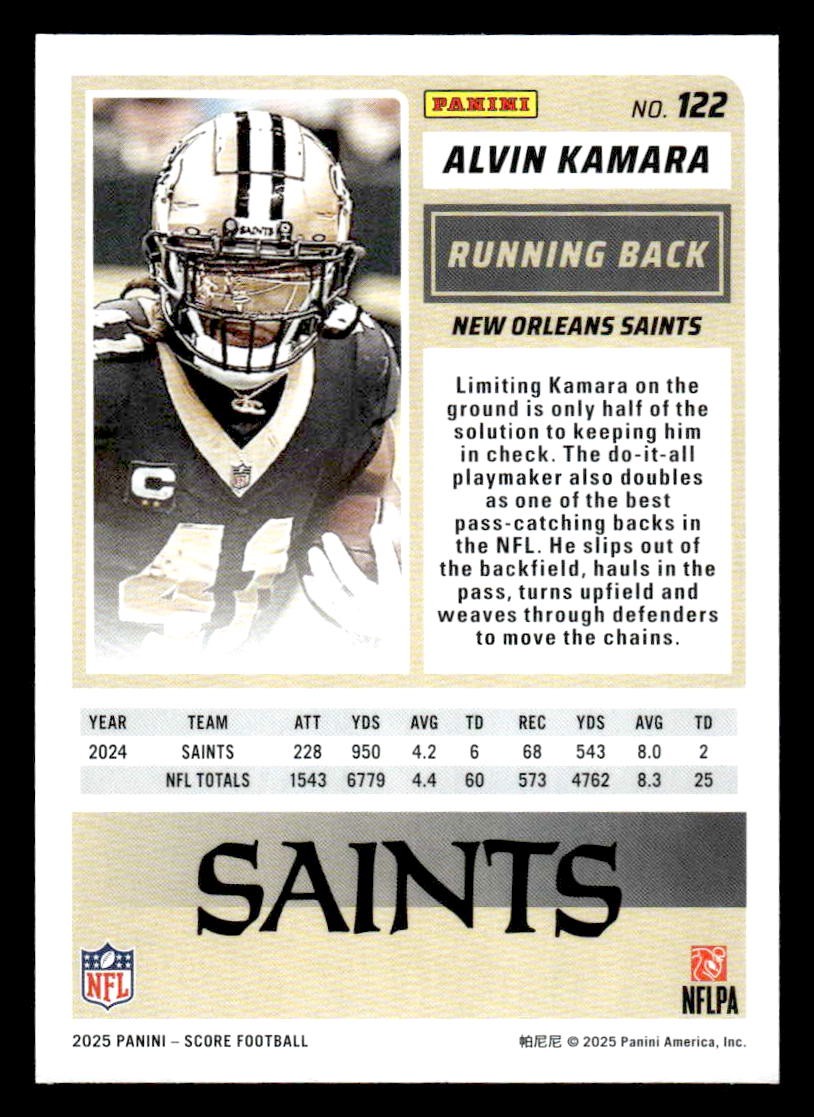 2025 Score #122 Alvin Kamara