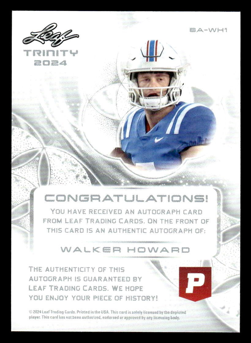 2024 Leaf Trinity - Pristine Auctions #BA-WH1 Walker Howard