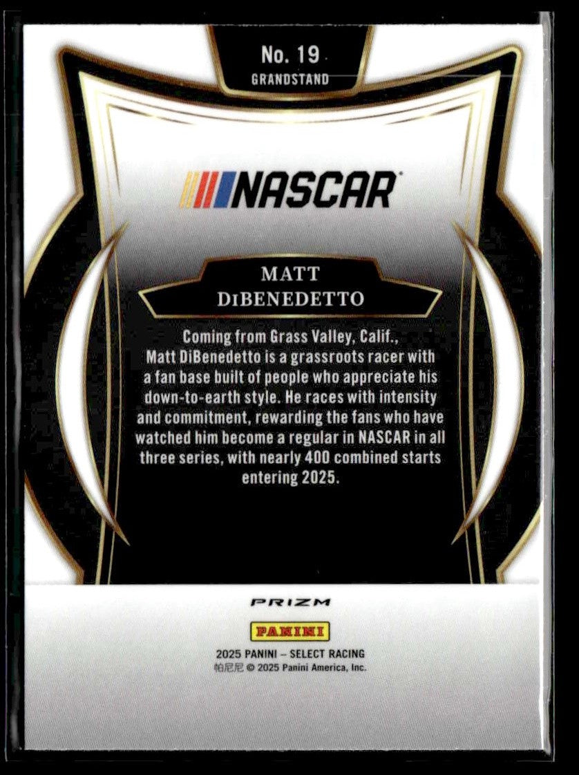 2025 Panini Select #19 Matt DiBenedetto Tri-Color Prizms