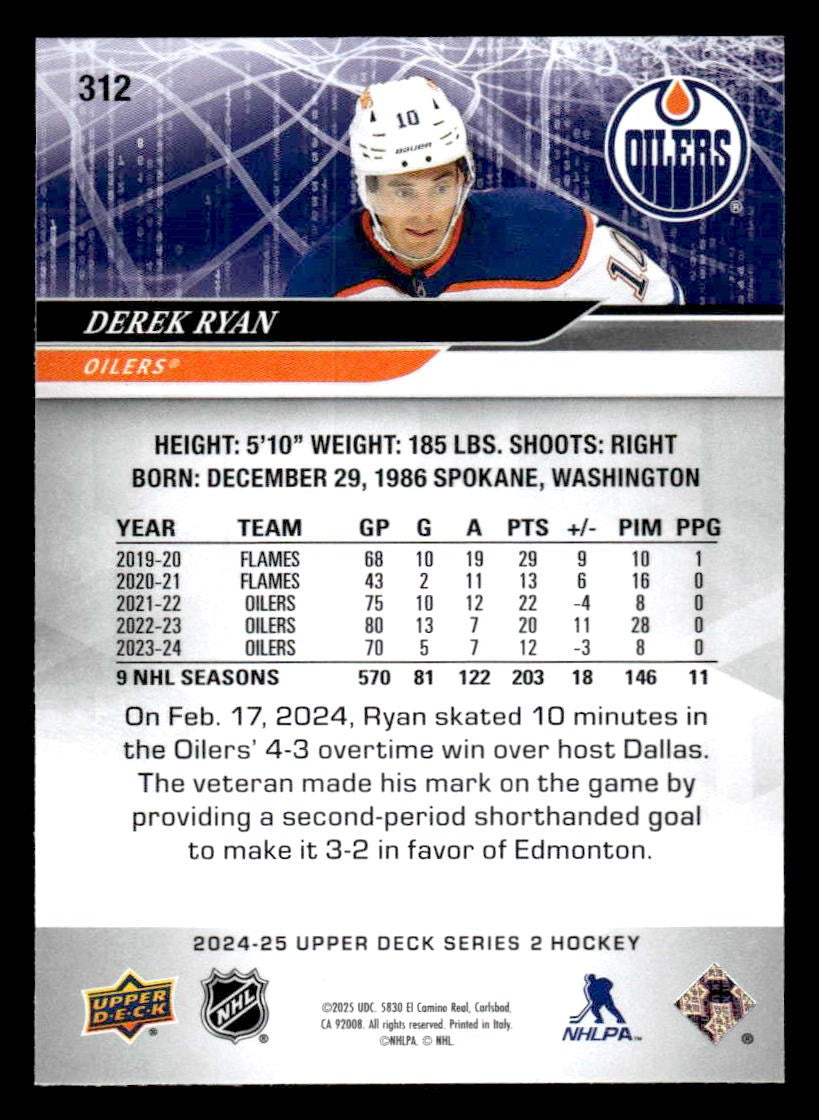 2024-25 Upper Deck #312 Derek Ryan