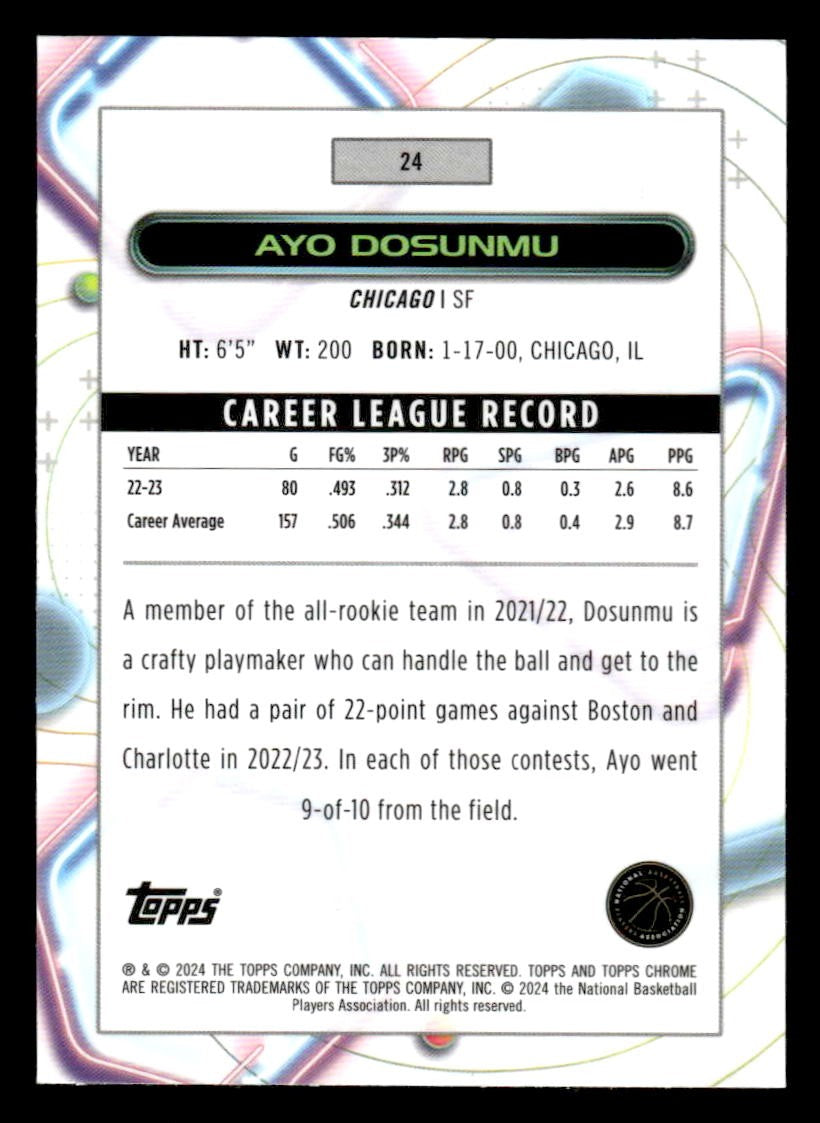 2023-24 Topps Chrome Cosmic #24 Ayo Dosunmu