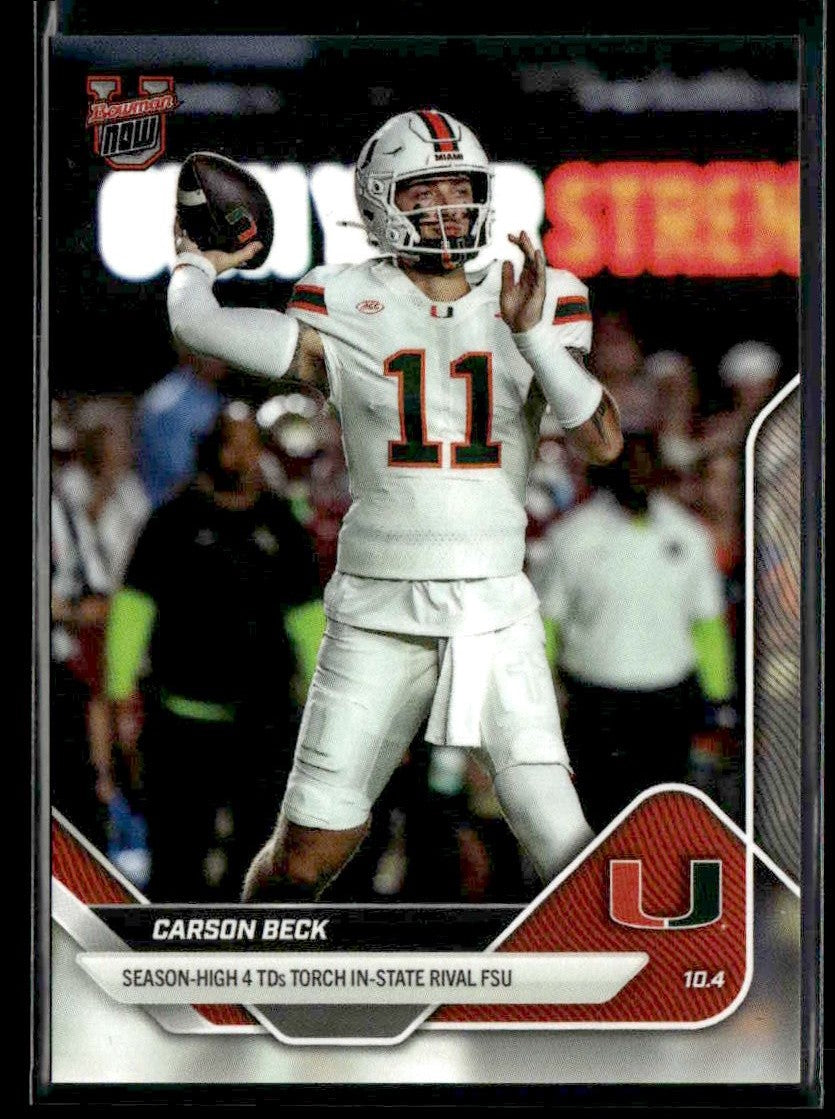 2025-26 Bowman U Now #25 Carson Beck