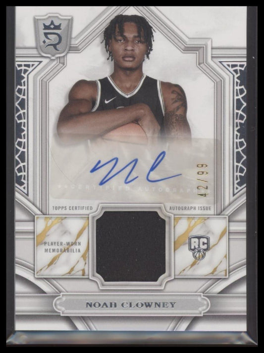 2023-24 Topps Royalty #RA-NC Noah Clowney Relic Signatures #42/99