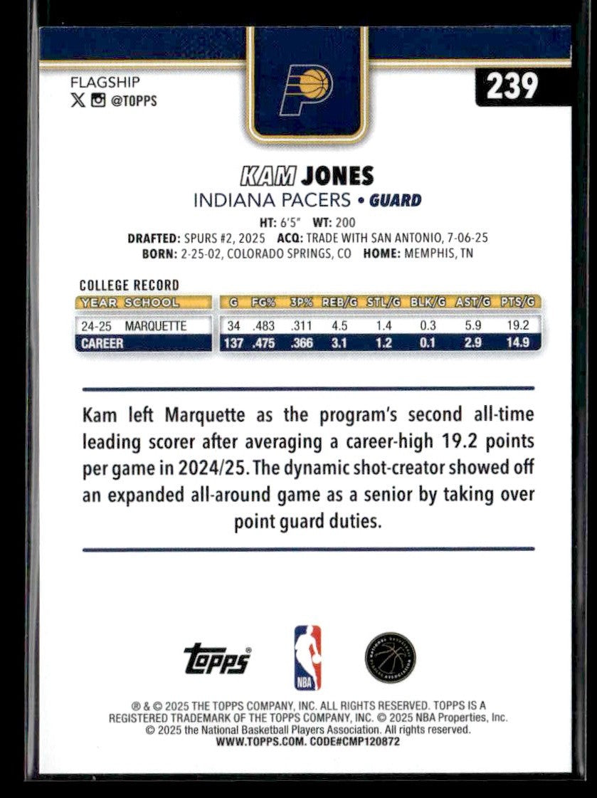 2025-26 Topps #239 Kam Jones