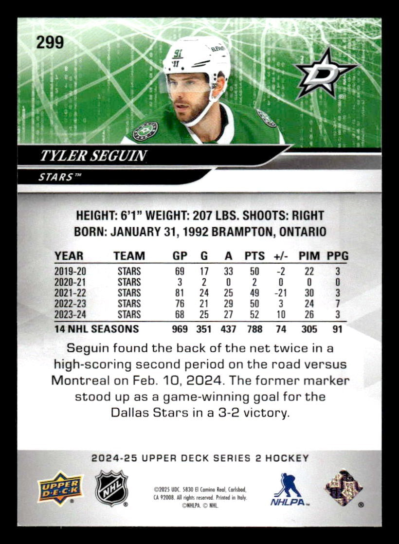 2024-25 Upper Deck #299 Tyler Seguin