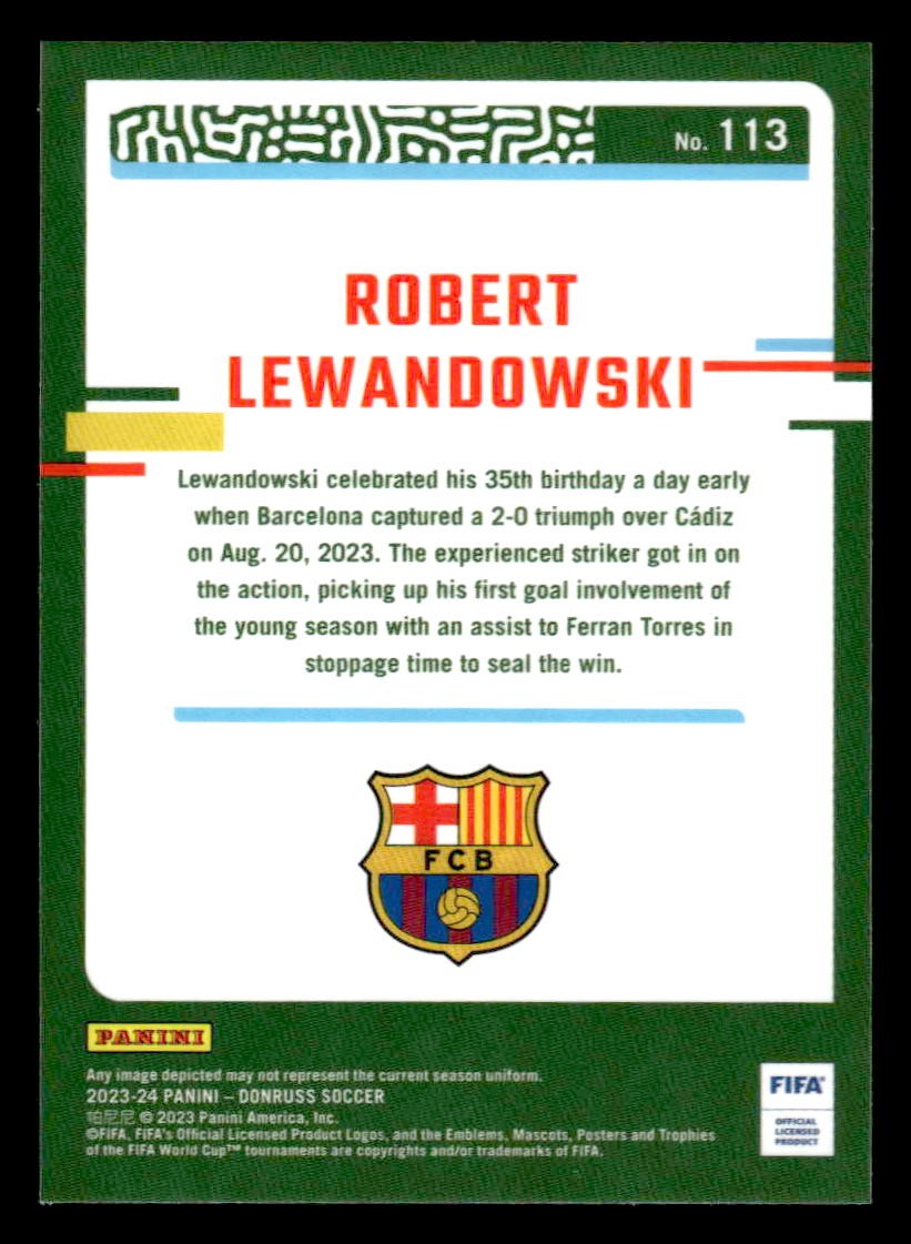 2023-24 Donruss #113 Robert Lewandowski Optic