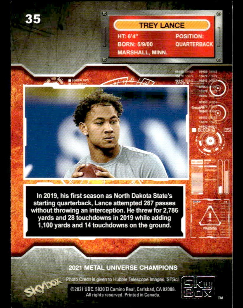 2021 SkyBox Metal Universe Champions #35 Trey Lance Spectrum
