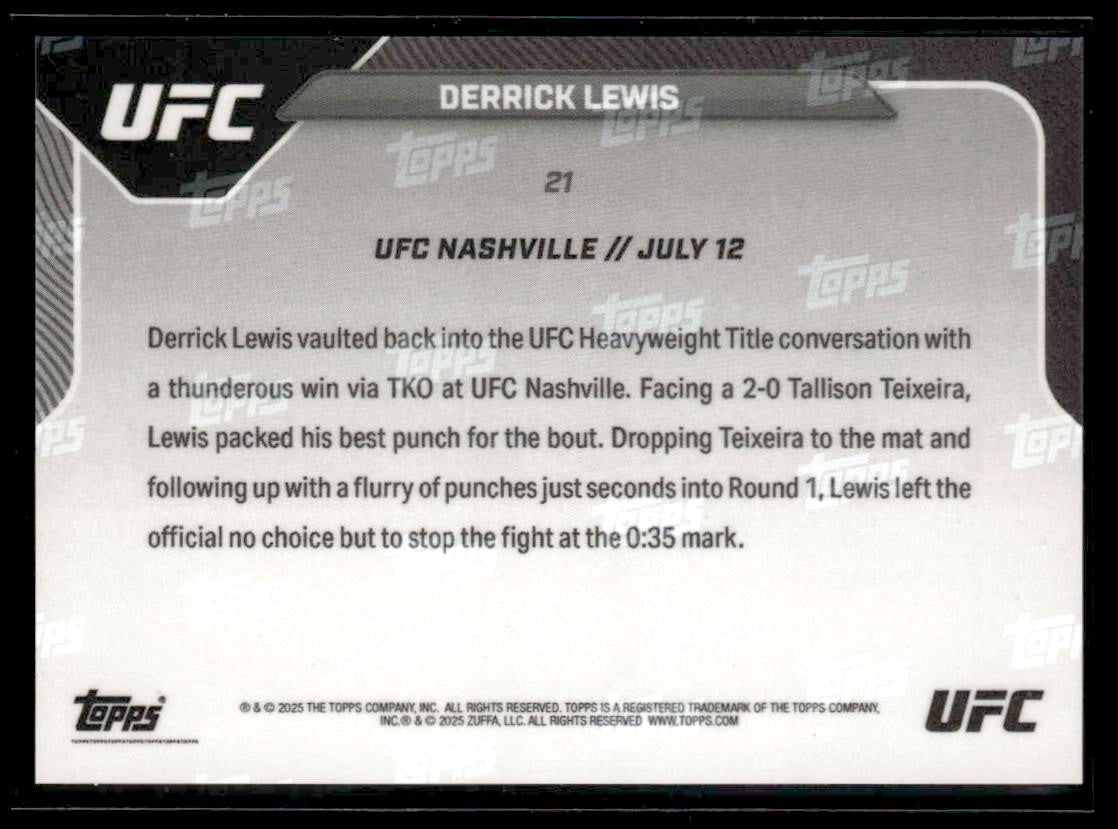 2025 Topps Now UFC #21 Derrick Lewis