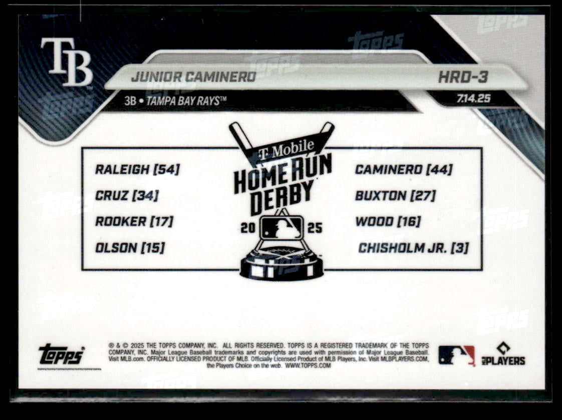 2025 Topps Now Home Run Derby #HRD-3 Junior Caminero