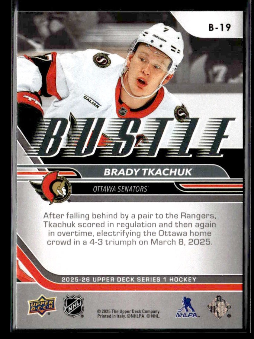 2025-26 Upper Deck #B-19 Brady Tkachuk Bustle
