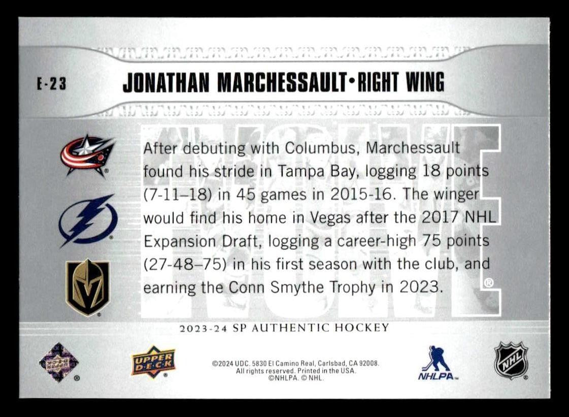 2023-24 SP Authentic #E-23 Jonathan Marchessault Evolve