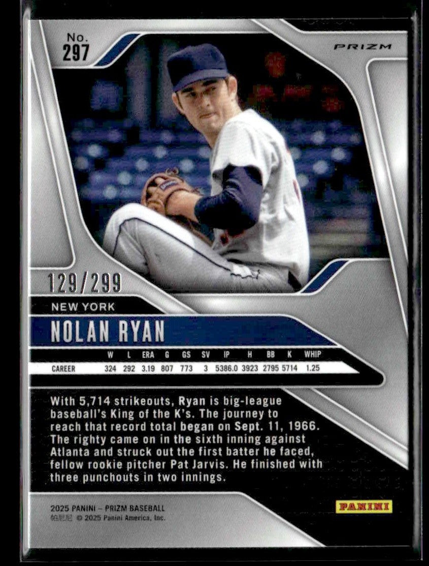 2025 Panini Prizm #297 Nolan Ryan Red Prizm #/299