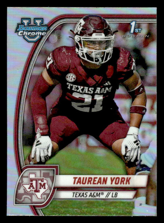 2024 Bowman University Chrome #168 Taurean York Refractor