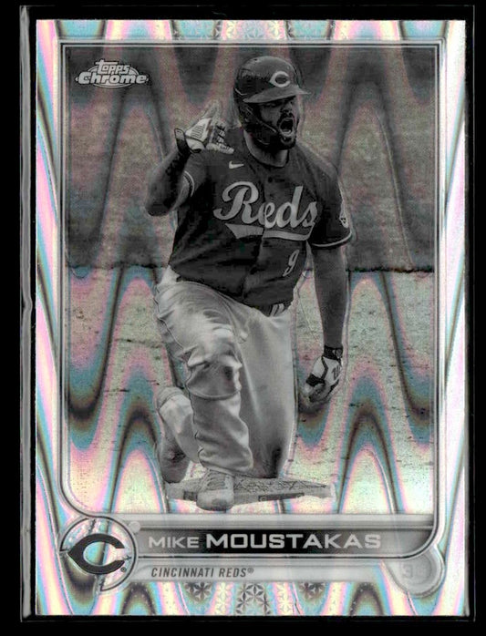 2022 Topps Chrome #56 Mike Moustakas Negative Ray Wave Refractor