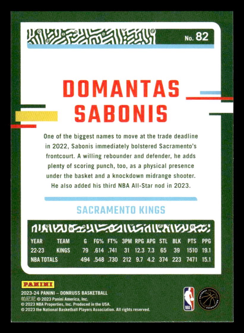 2023-24 Donruss #82 Domantas Sabonis