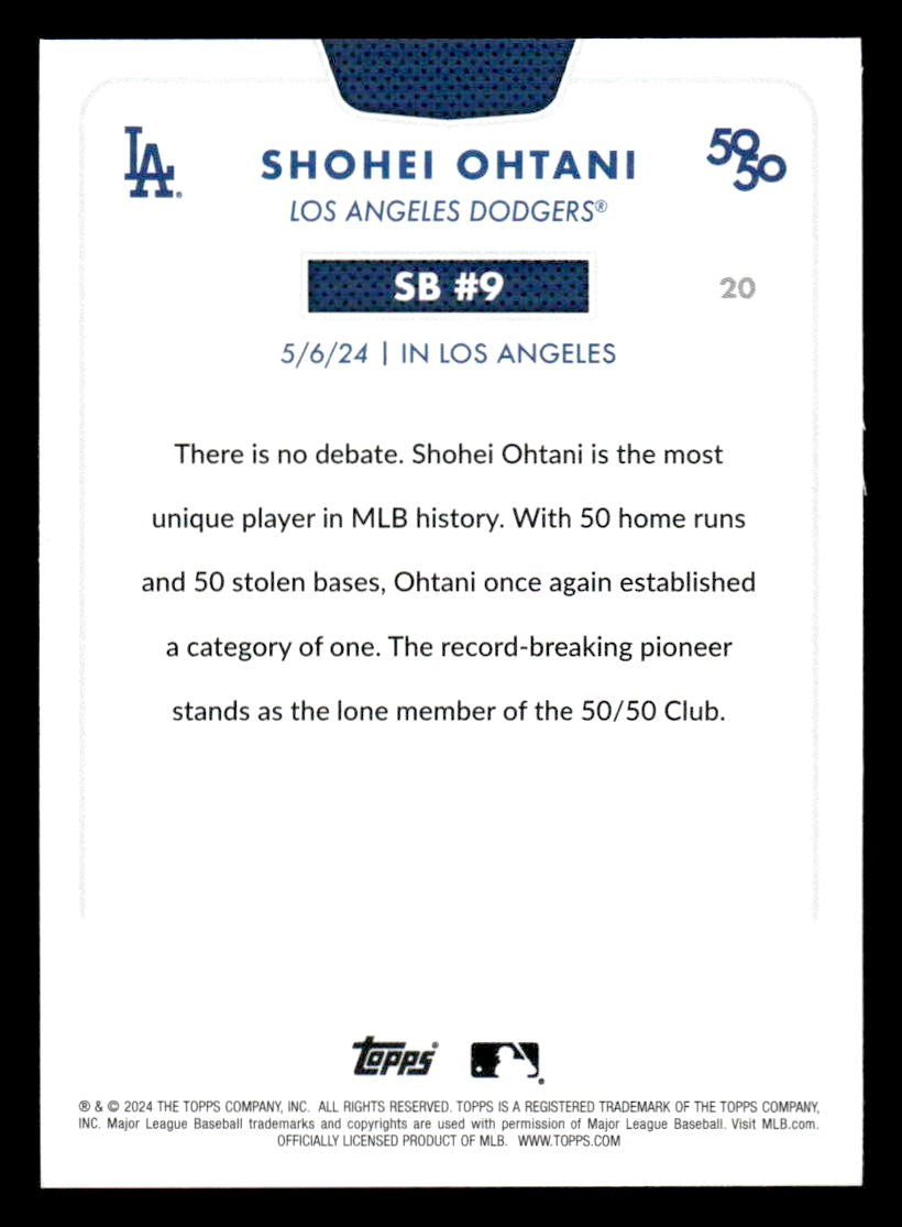 2024 Topps 50/50: Shohei Ohtani #20 Shohei Ohtani