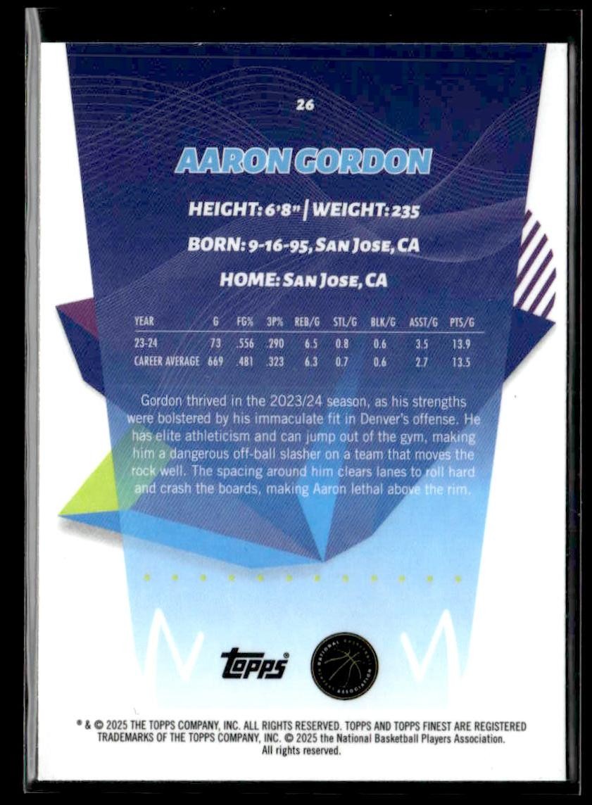 2024-25 Topps Finest #26 Aaron Gordon