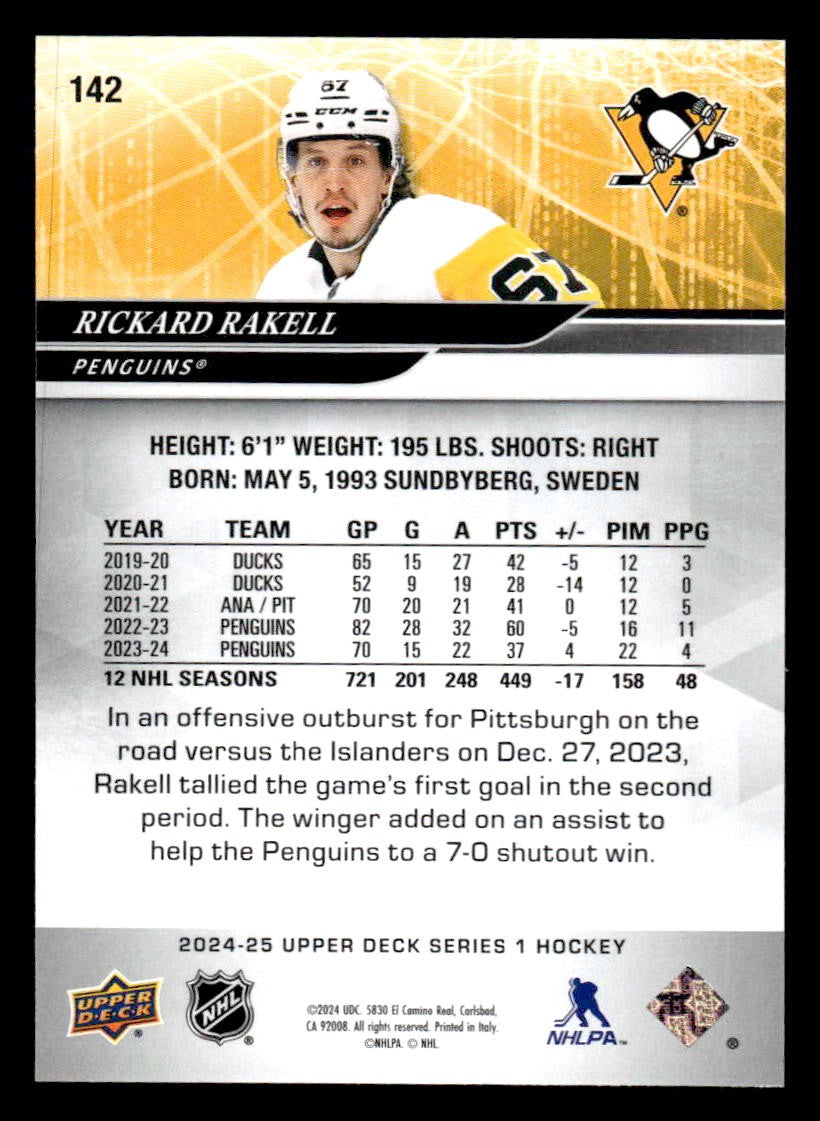 2024-25 Upper Deck #142 Rickard Rakell