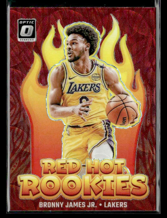 2024-25 Donruss Optic #8 Bronny James Jr. Red Hot Rookies Red International