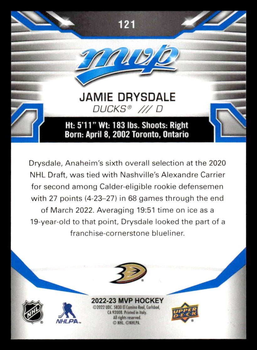 2022-23 Upper Deck MVP #121 Jamie Drysdale Blue Script