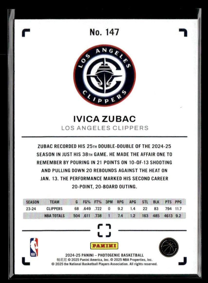2024-25 Panini PhotoGenic #147 Ivica Zubac