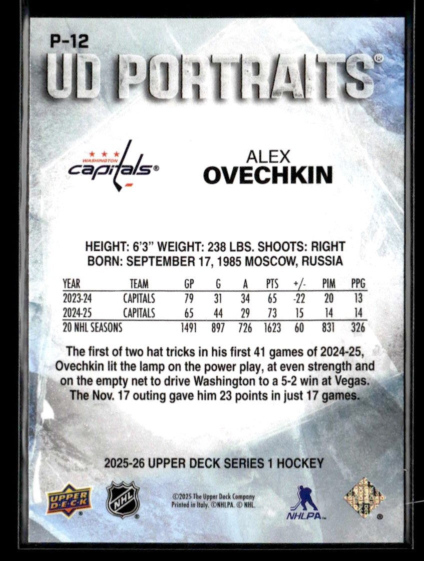 2025-26 Upper Deck #P-12 Alex Ovechkin UD Portraits