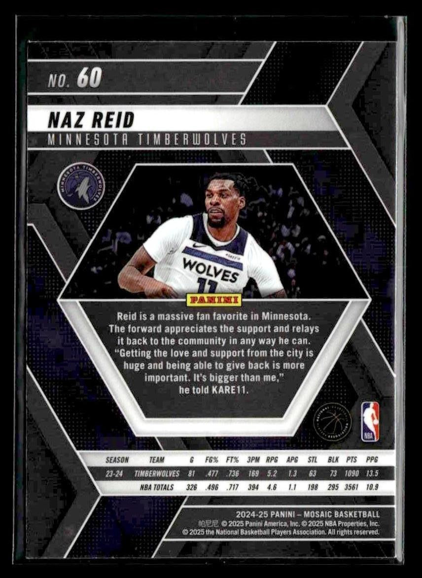2024-25 Panini Mosaic #60 Naz Reid