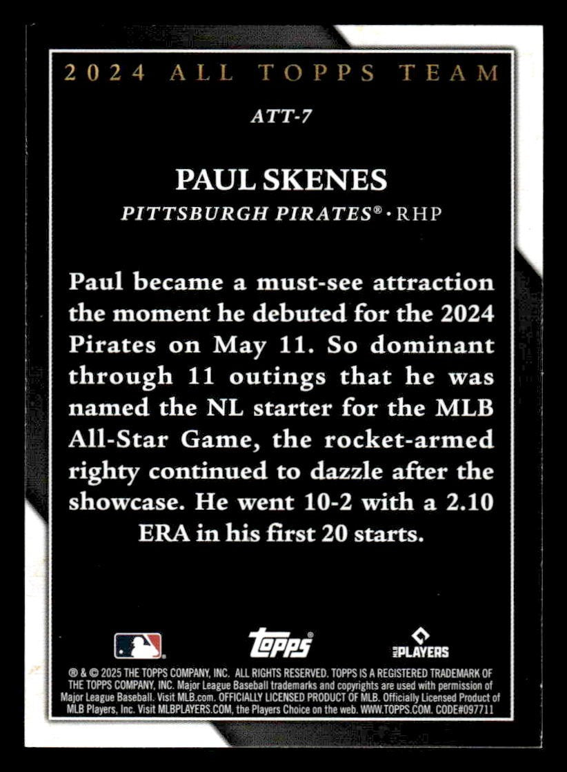 2025 Topps #ATT-7 Paul Skenes 2024 All Topps Team