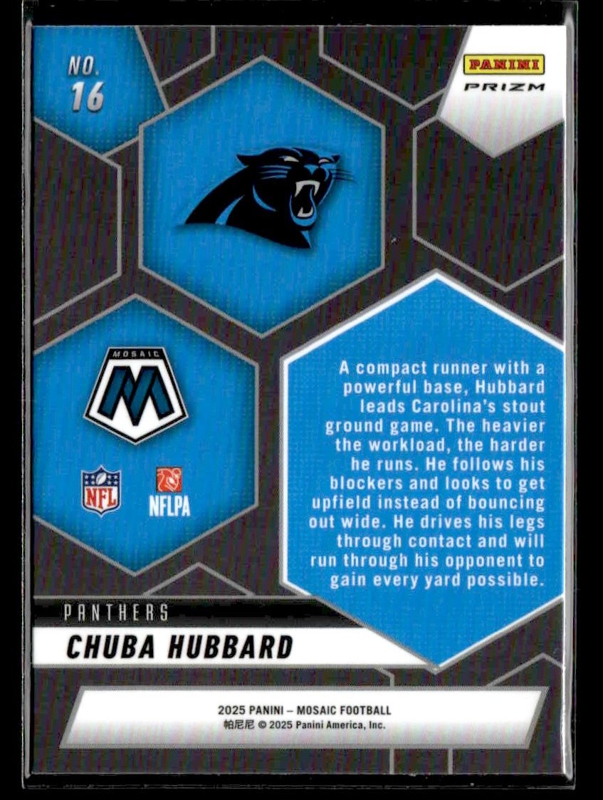 2025 Panini Mosaic #16 Chuba Hubbard Montage Silver