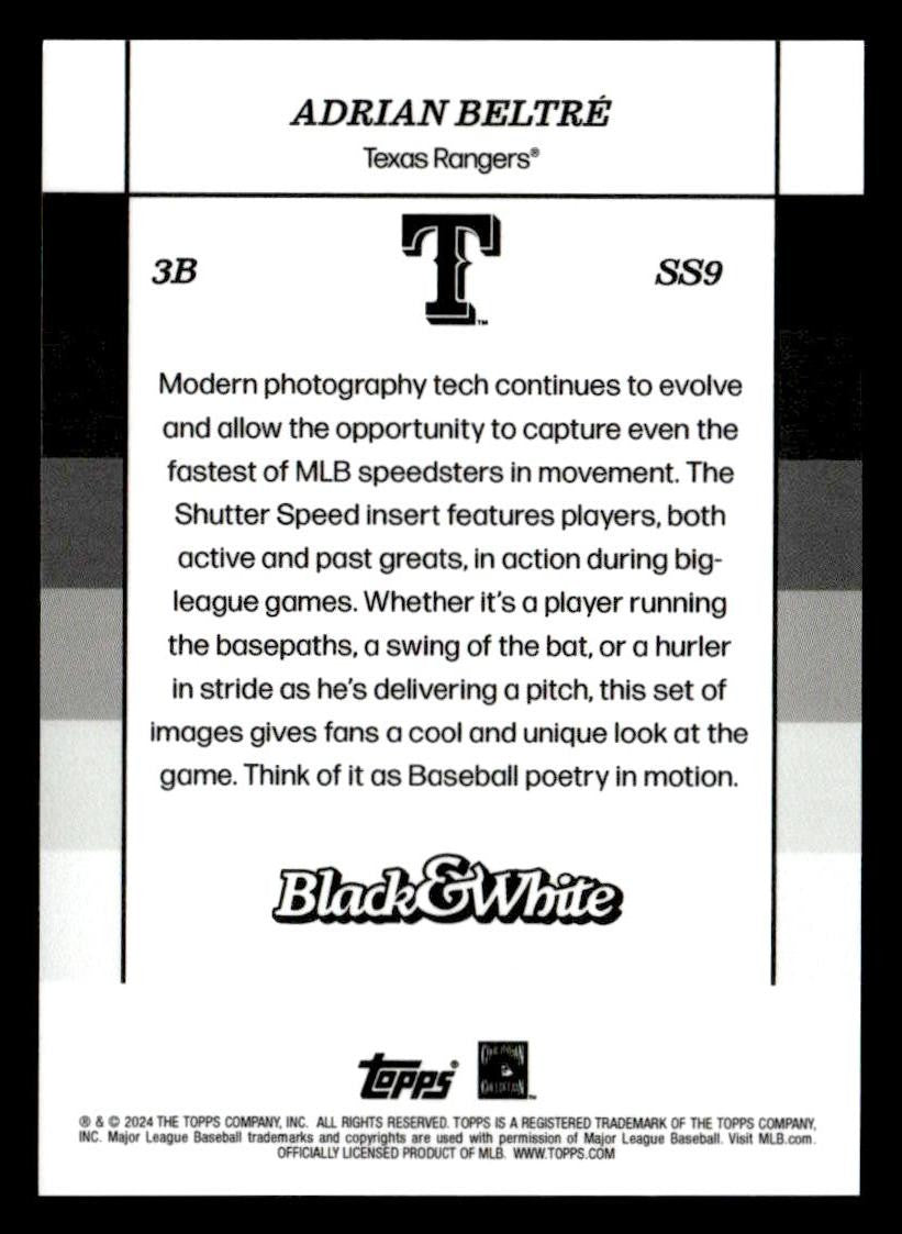 2024 Topps Black & White #SS9 Adrian Beltre Shutter Speed