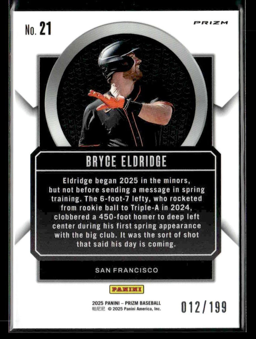 2025 Panini Prizm #21 Bryce Eldridge Talisman Red Prizm #012/199