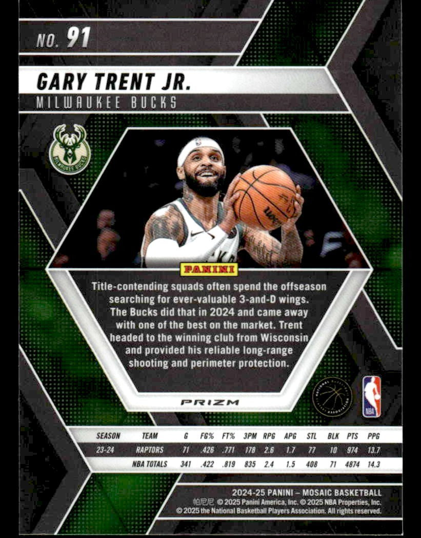 2024-25 Panini Mosaic #91 Gary Trent Jr. Premium