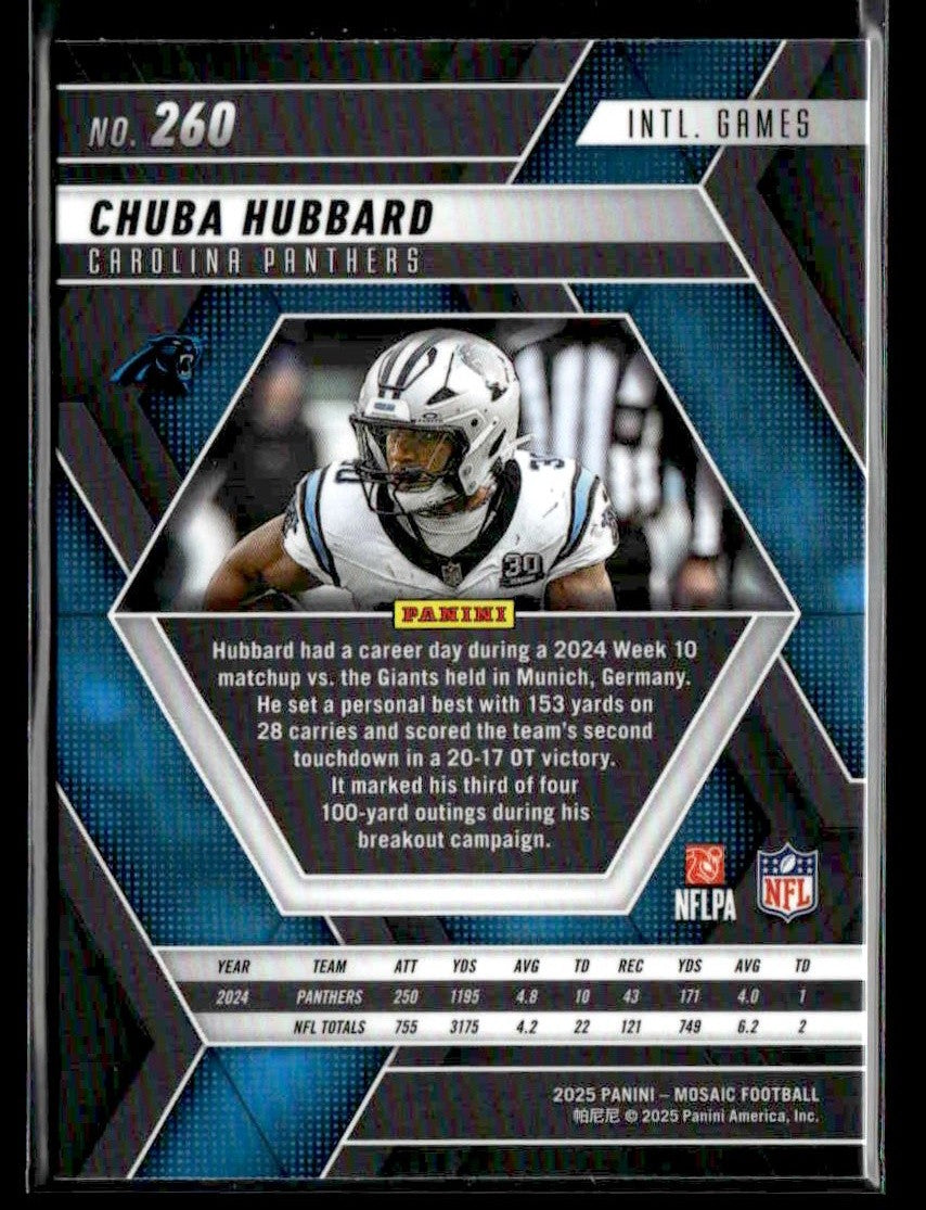 2025 Panini Mosaic #260 Chuba Hubbard