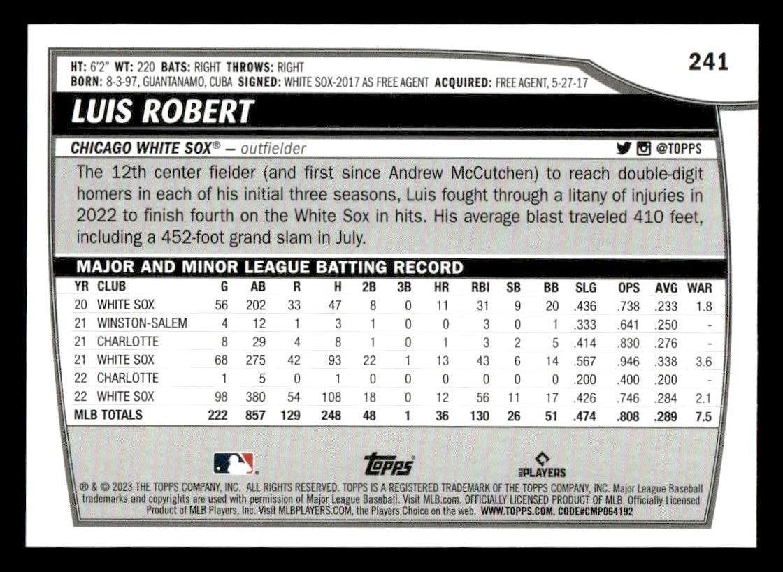 2023 Topps Big League #241 Luis Robert