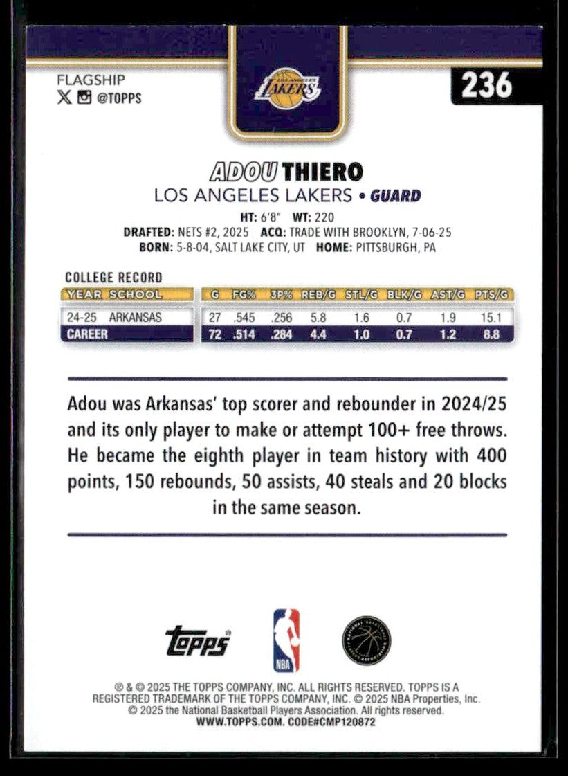 2025-26 Topps #236 Adou Thiero