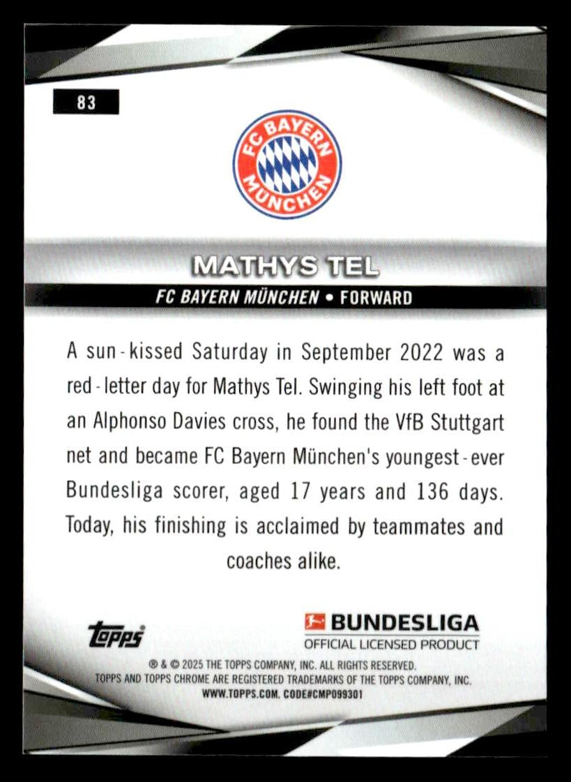 2024-25 Topps Chrome Bundesliga #83 Mathys Tel