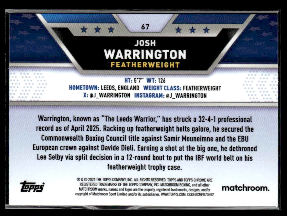2024 Topps Chrome #67 Josh Warrington Prism Refractor