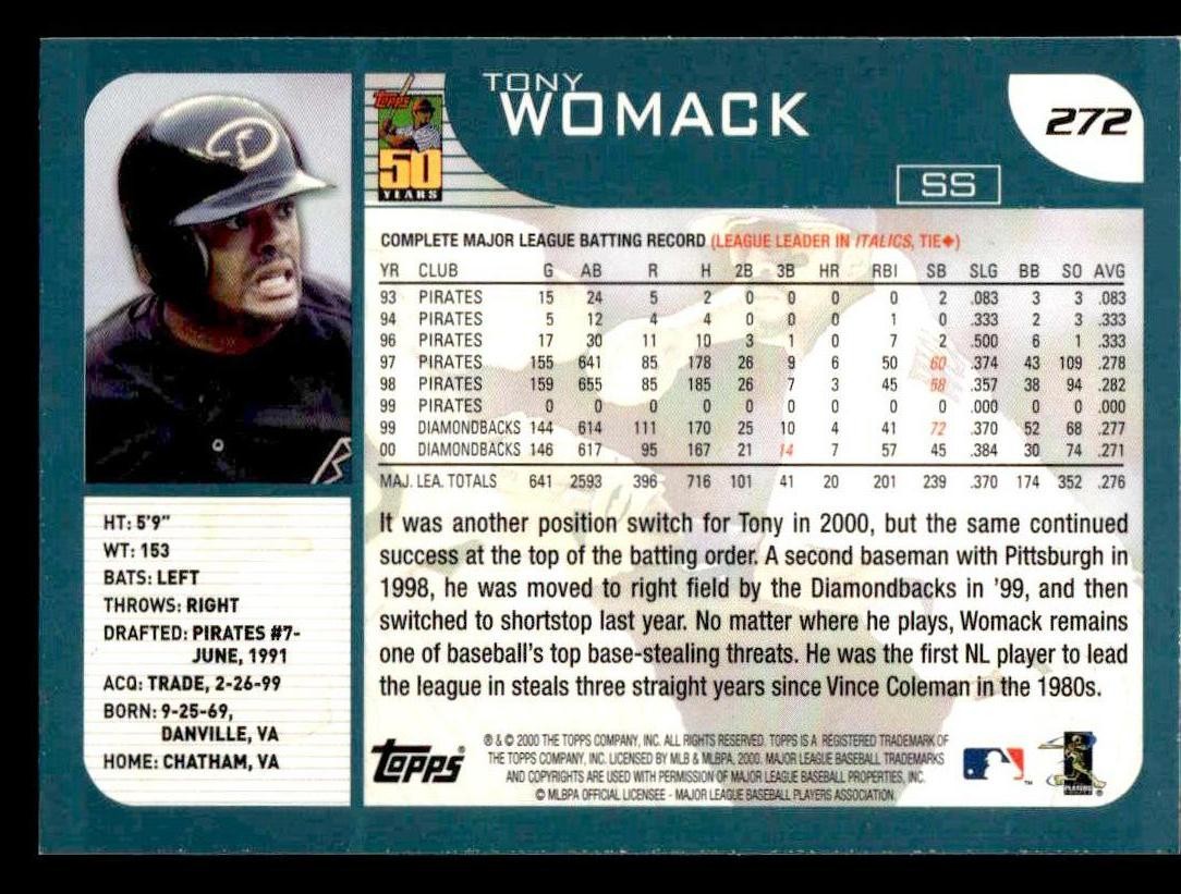 2001 Topps #272 Tony Womack