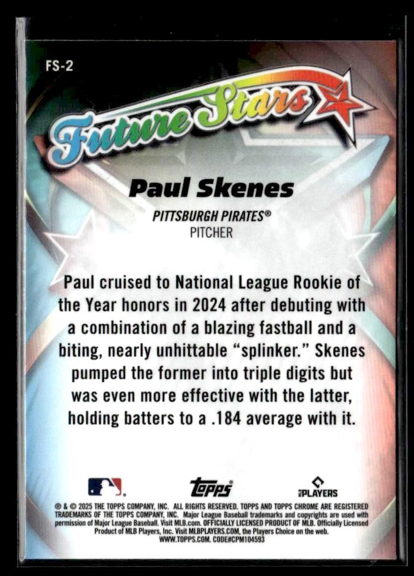 2025 Topps Chrome #FS-2 Paul Skenes Future Stars