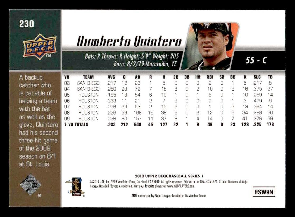 2010 Upper Deck #230 Humberto Quintero