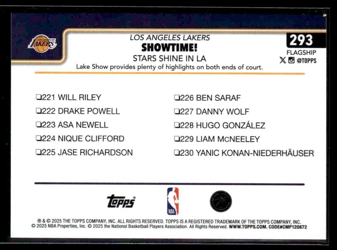 2025-26 Topps #293 Showtime!: Stars Shine in