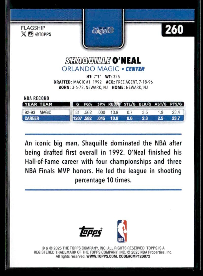 2025-26 Topps #260 Shaquille O'Neal