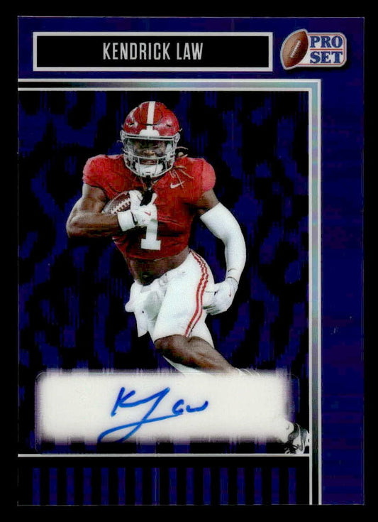 2025 Pro Set Metal #BA-KL1 Kendrick Law Base Autographs Prismatic Purple