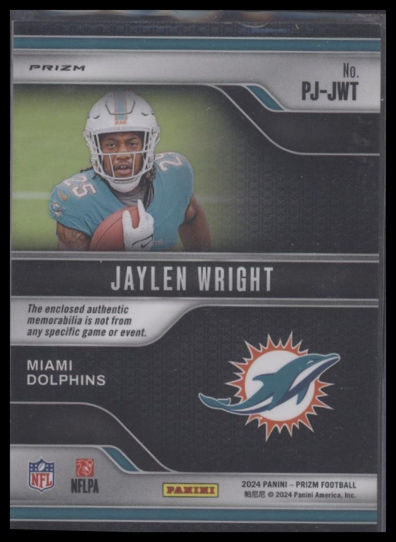 2024 Panini Prizm #PJ-JWT Jaylen Wright Premier Jerseys Purple Pulsar