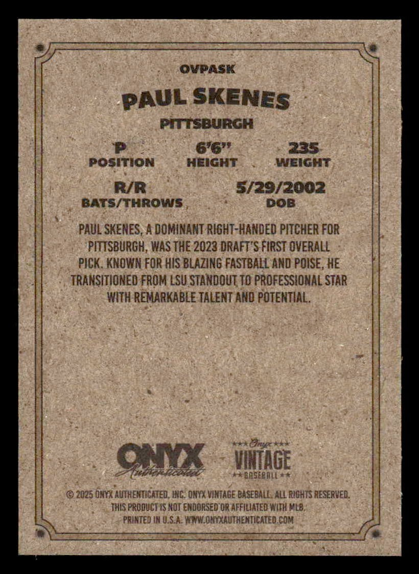 2025 Onyx Vintage #OVPASK Paul Skenes